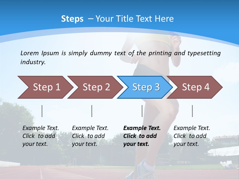 A Woman Running On A Running Track Powerpoint Template PowerPoint Template