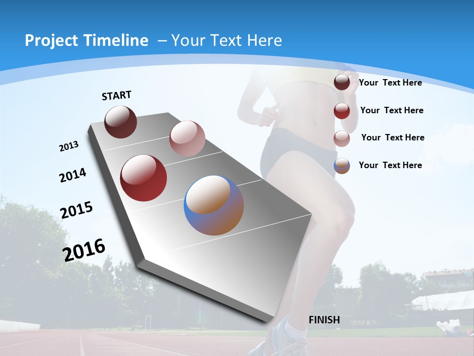 A Woman Running On A Running Track Powerpoint Template PowerPoint Template
