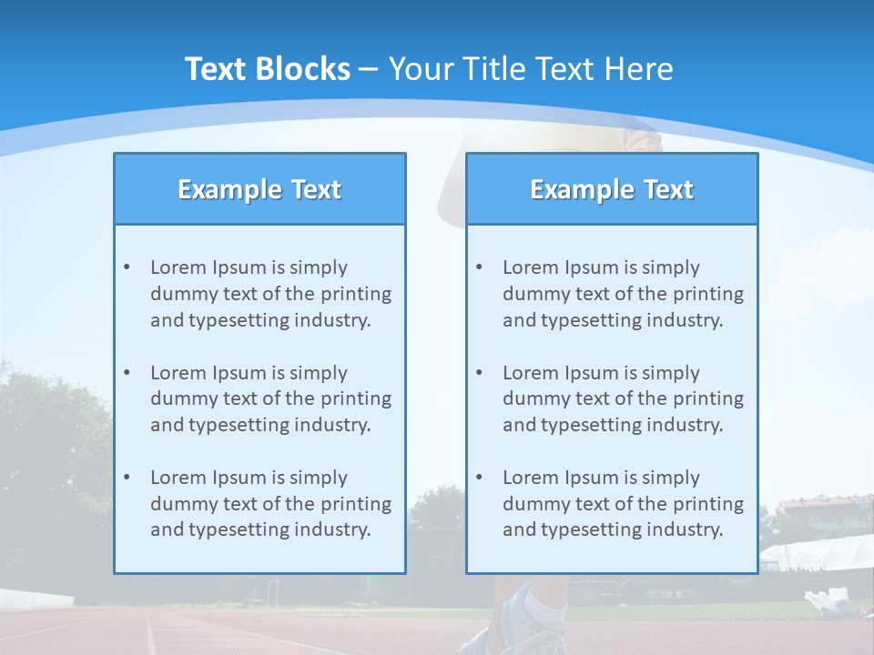 A Woman Running On A Running Track Powerpoint Template PowerPoint Template