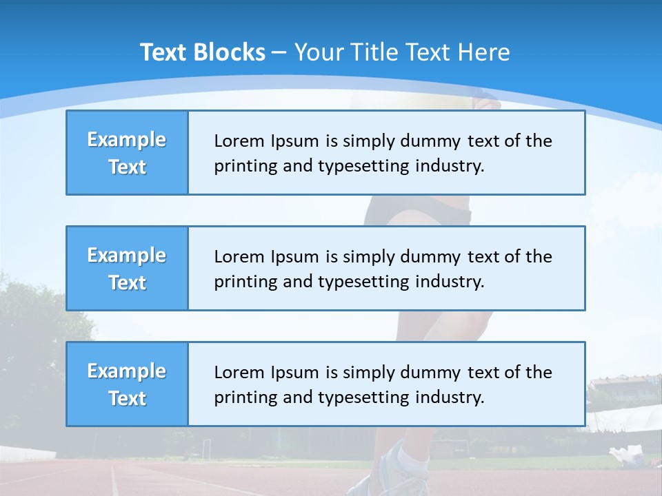 A Woman Running On A Running Track Powerpoint Template PowerPoint Template