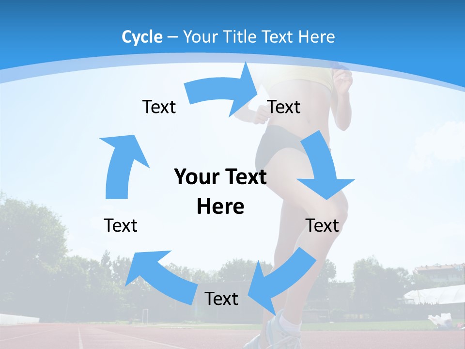 A Woman Running On A Running Track Powerpoint Template PowerPoint Template