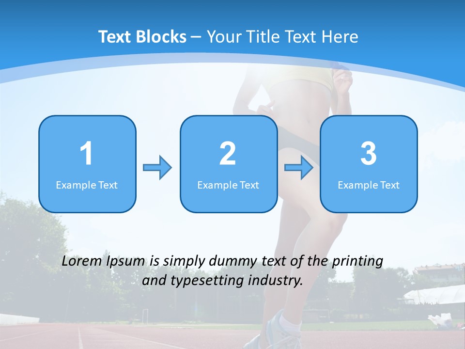 A Woman Running On A Running Track Powerpoint Template PowerPoint Template