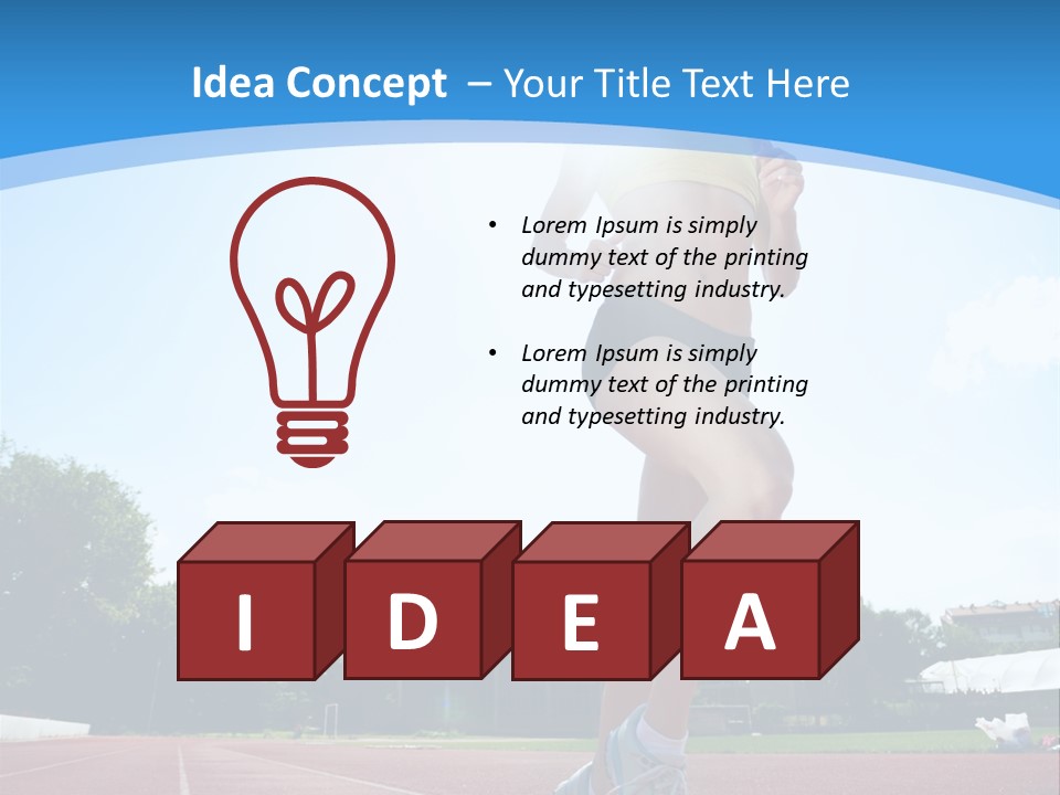 A Woman Running On A Running Track Powerpoint Template PowerPoint Template