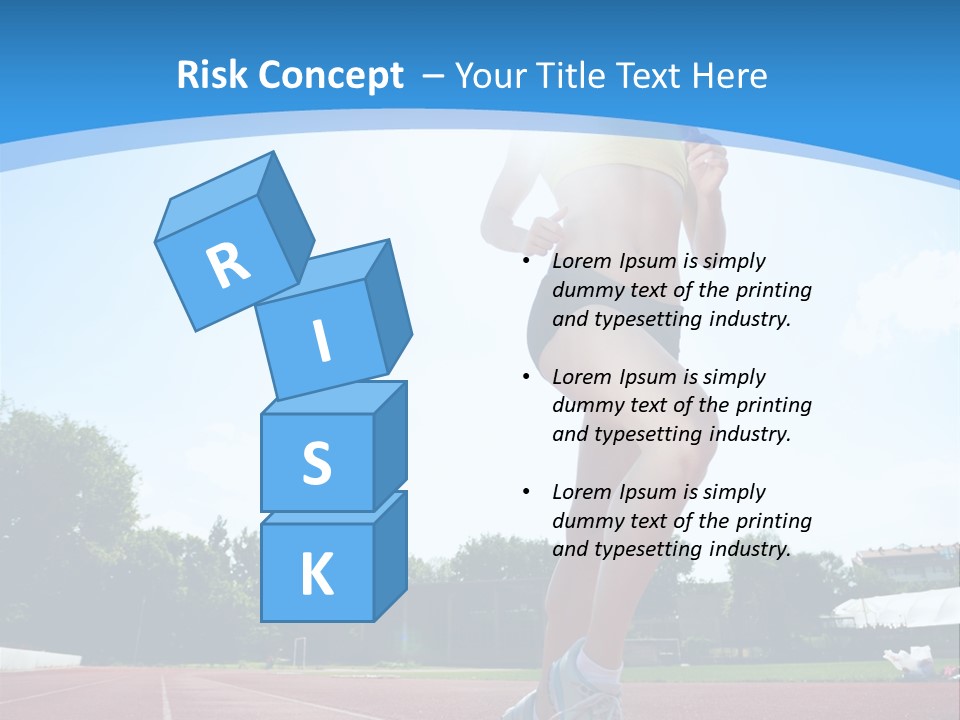 A Woman Running On A Running Track Powerpoint Template PowerPoint Template