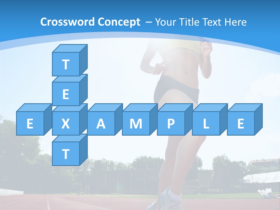 A Woman Running On A Running Track Powerpoint Template PowerPoint Template