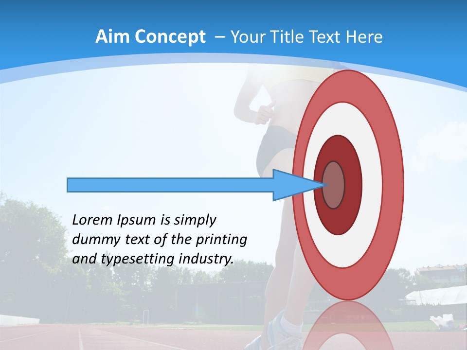 A Woman Running On A Running Track Powerpoint Template PowerPoint Template