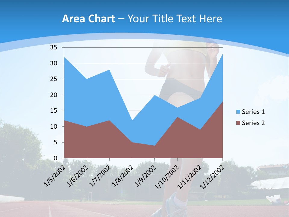 A Woman Running On A Running Track Powerpoint Template PowerPoint Template