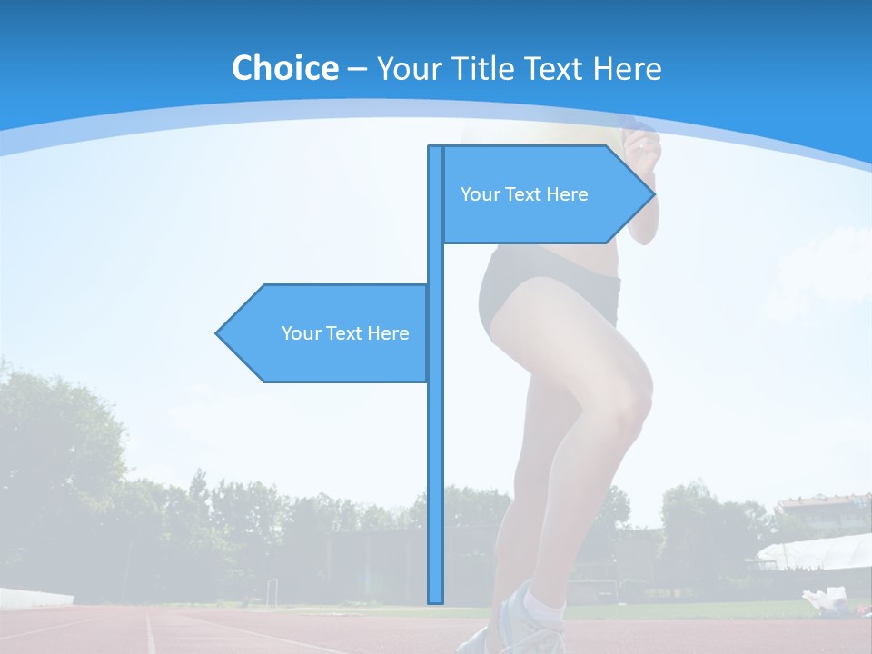 A Woman Running On A Running Track Powerpoint Template PowerPoint Template