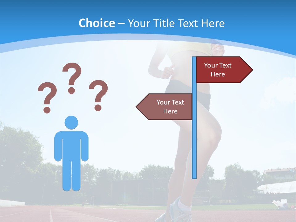 A Woman Running On A Running Track Powerpoint Template PowerPoint Template