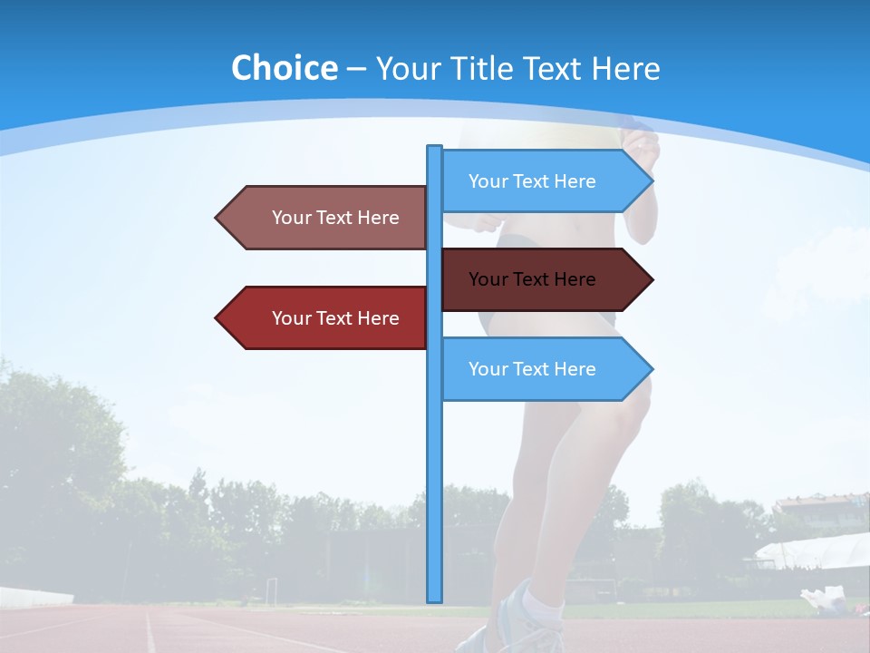 A Woman Running On A Running Track Powerpoint Template PowerPoint Template