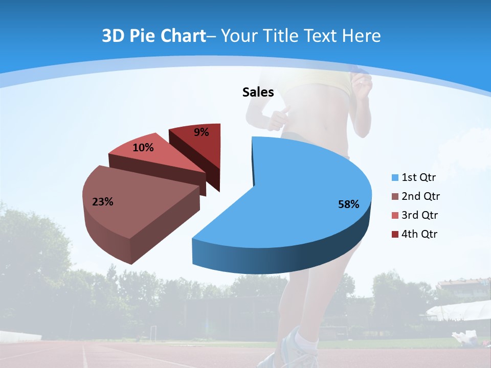 A Woman Running On A Running Track Powerpoint Template PowerPoint Template