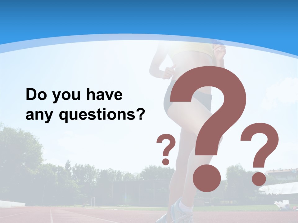 A Woman Running On A Running Track Powerpoint Template PowerPoint Template