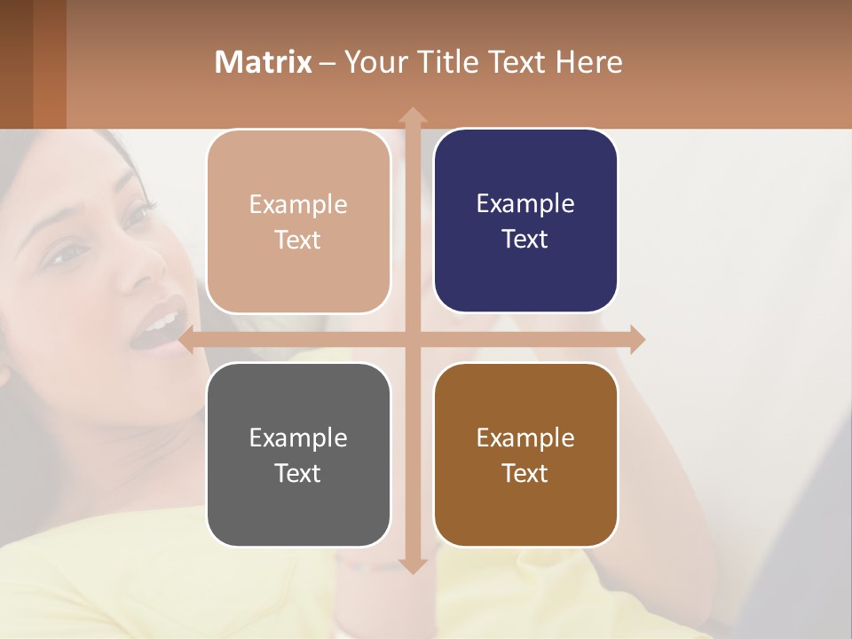 A Woman Sitting On A Couch Holding A Cell Phone PowerPoint Template