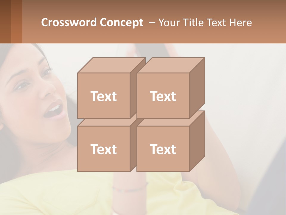 A Woman Sitting On A Couch Holding A Cell Phone PowerPoint Template