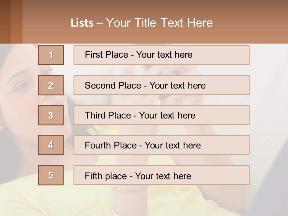 A Woman Sitting On A Couch Holding A Cell Phone PowerPoint Template