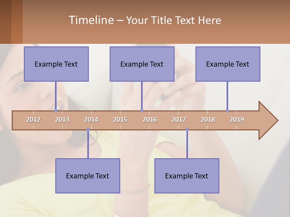 A Woman Sitting On A Couch Holding A Cell Phone PowerPoint Template