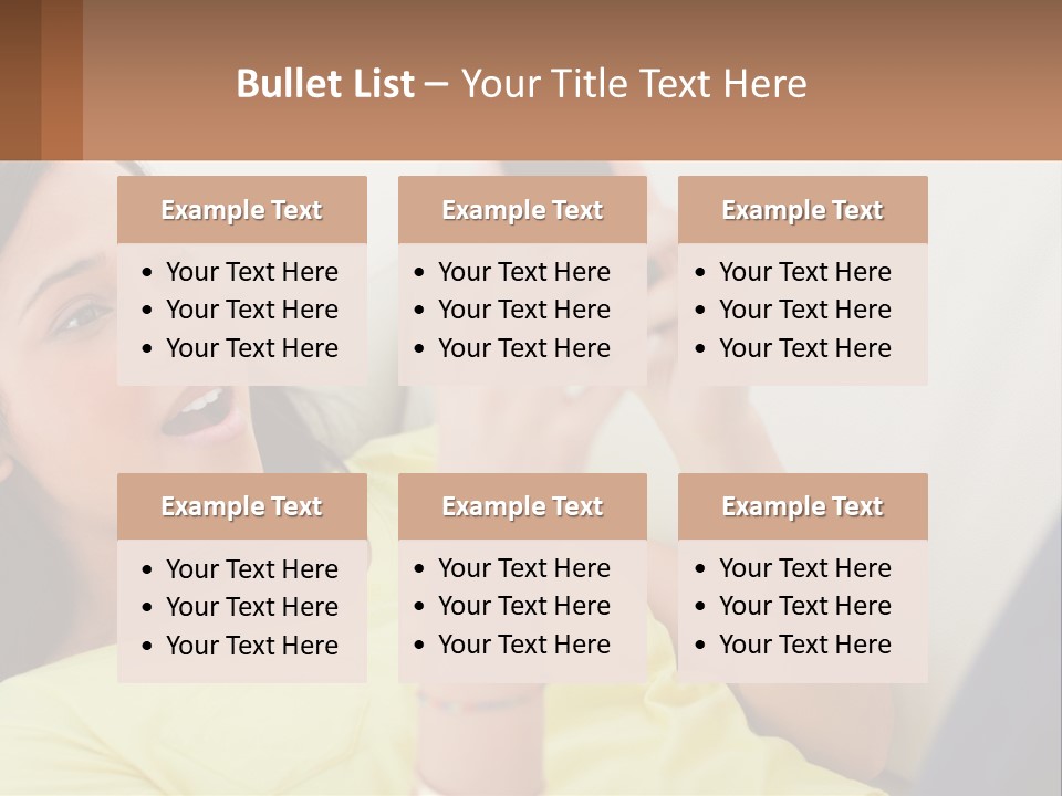 A Woman Sitting On A Couch Holding A Cell Phone PowerPoint Template