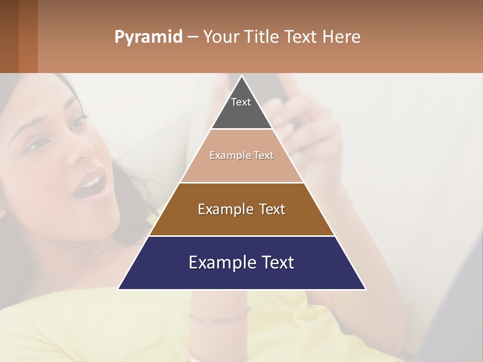 A Woman Sitting On A Couch Holding A Cell Phone PowerPoint Template