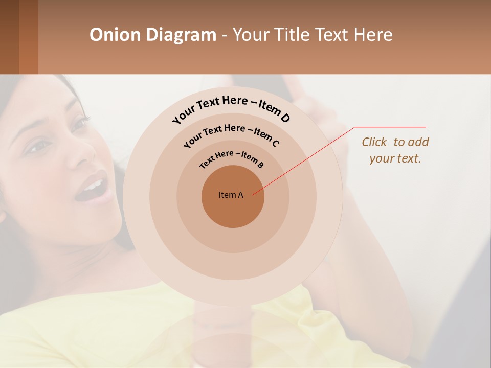 A Woman Sitting On A Couch Holding A Cell Phone PowerPoint Template