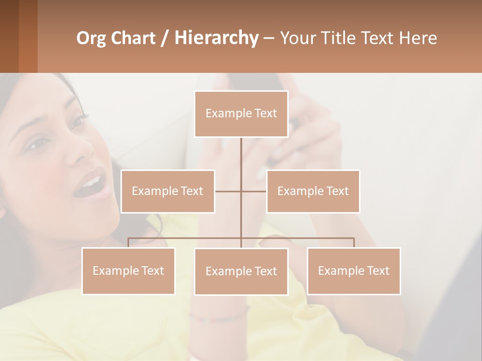 A Woman Sitting On A Couch Holding A Cell Phone PowerPoint Template