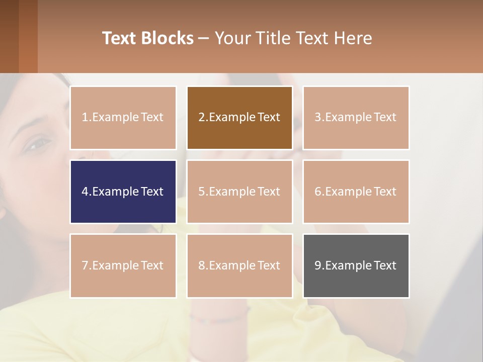 A Woman Sitting On A Couch Holding A Cell Phone PowerPoint Template