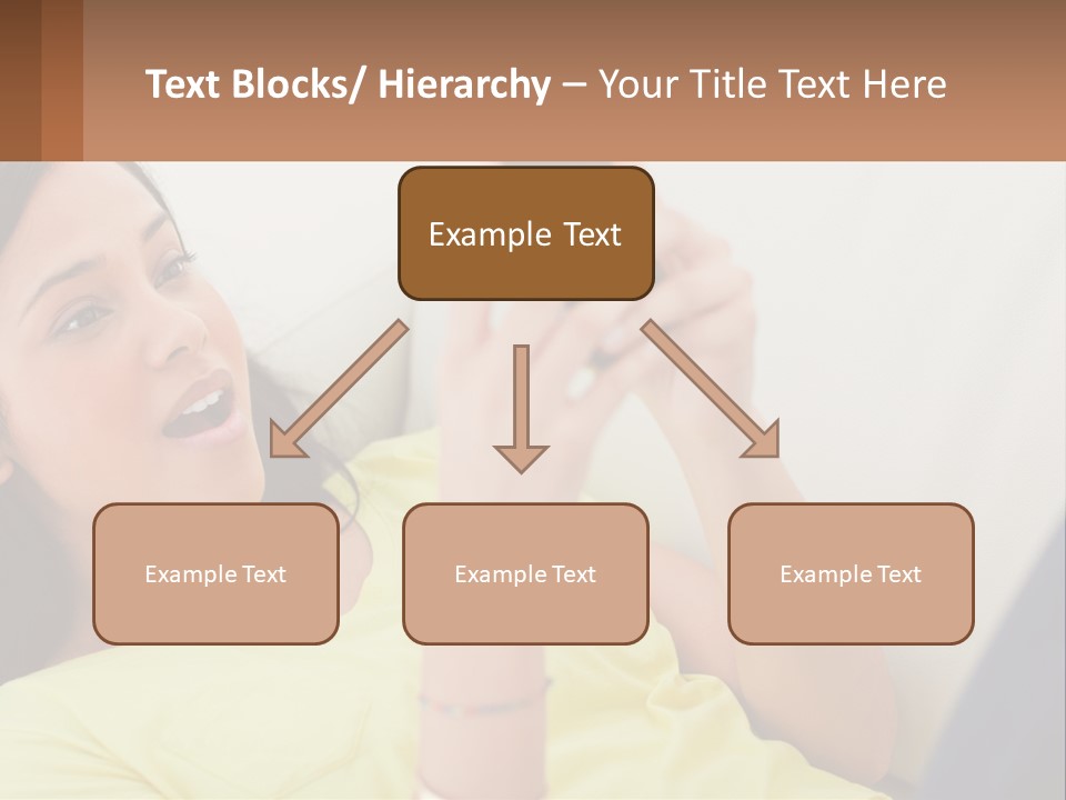 A Woman Sitting On A Couch Holding A Cell Phone PowerPoint Template