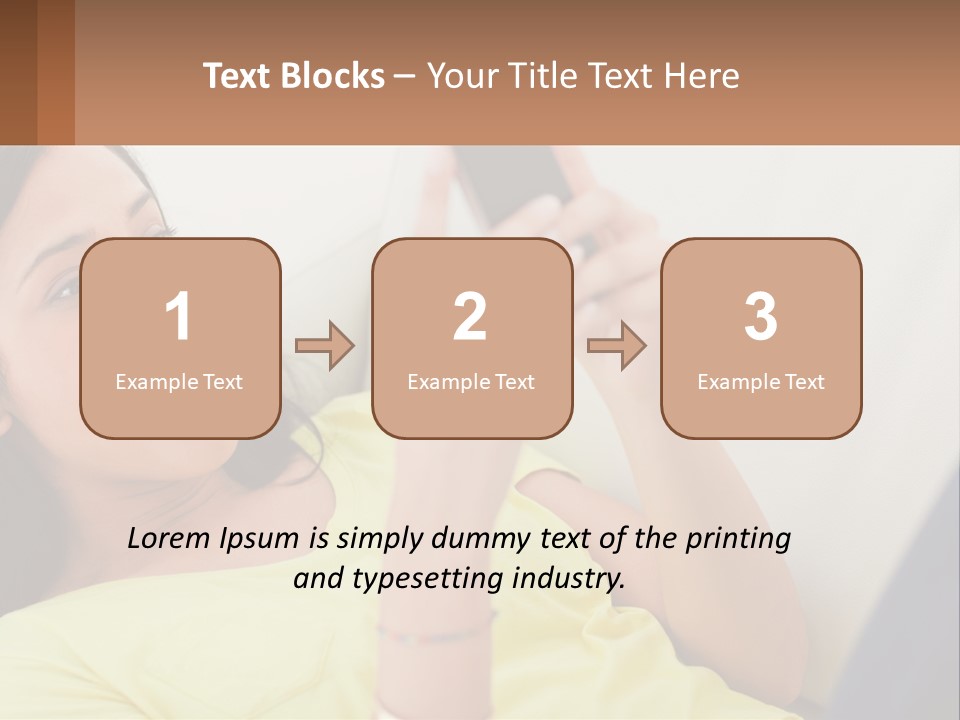 A Woman Sitting On A Couch Holding A Cell Phone PowerPoint Template