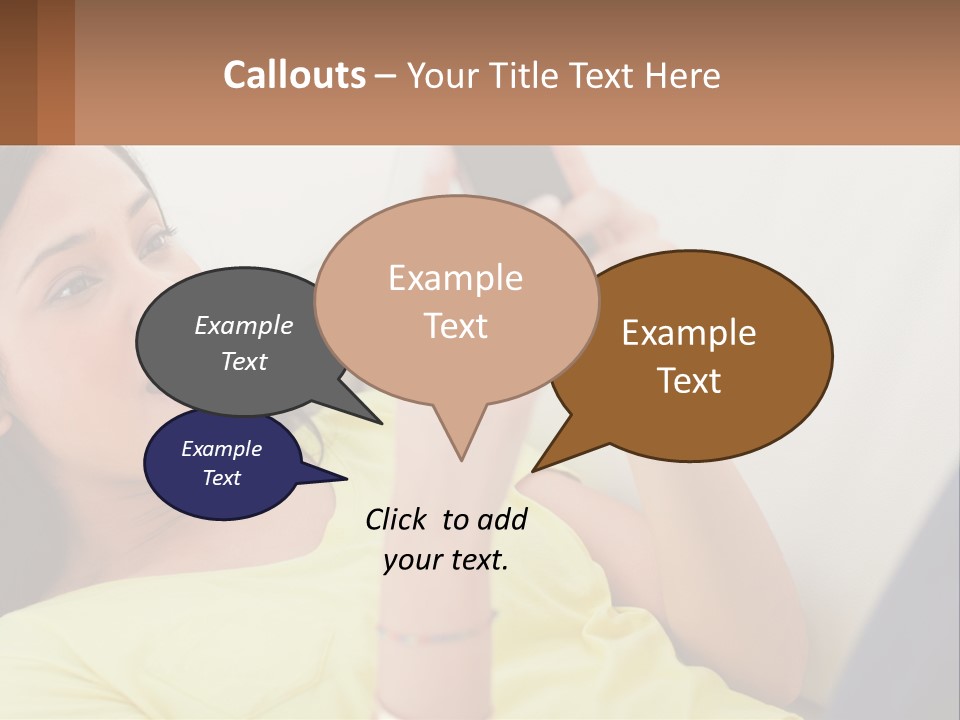 A Woman Sitting On A Couch Holding A Cell Phone PowerPoint Template