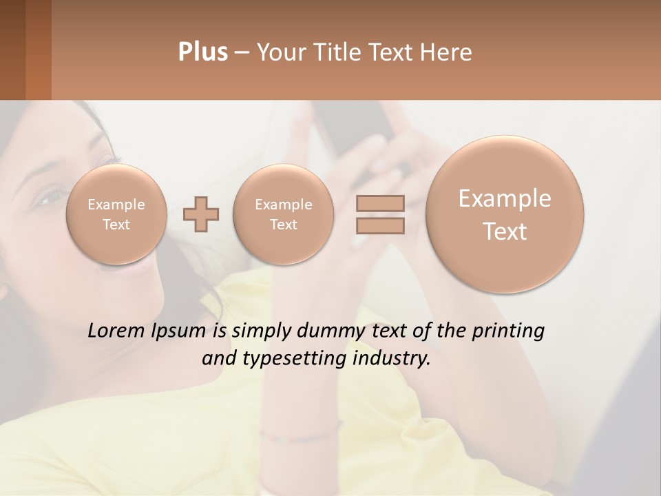 A Woman Sitting On A Couch Holding A Cell Phone PowerPoint Template