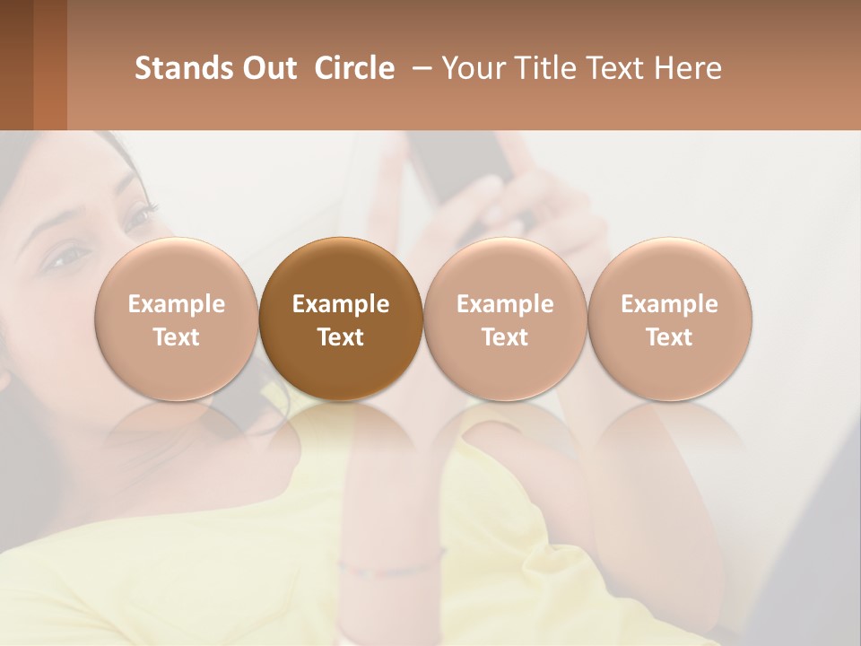 A Woman Sitting On A Couch Holding A Cell Phone PowerPoint Template