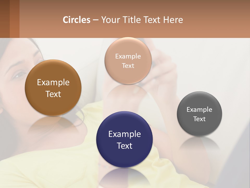 A Woman Sitting On A Couch Holding A Cell Phone PowerPoint Template