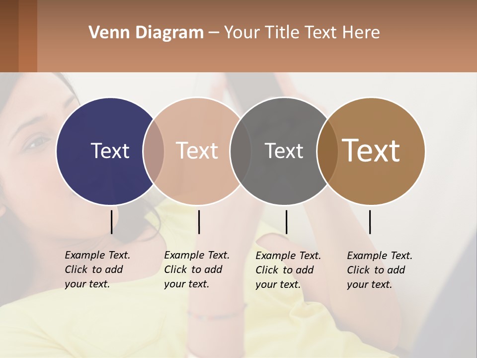 A Woman Sitting On A Couch Holding A Cell Phone PowerPoint Template