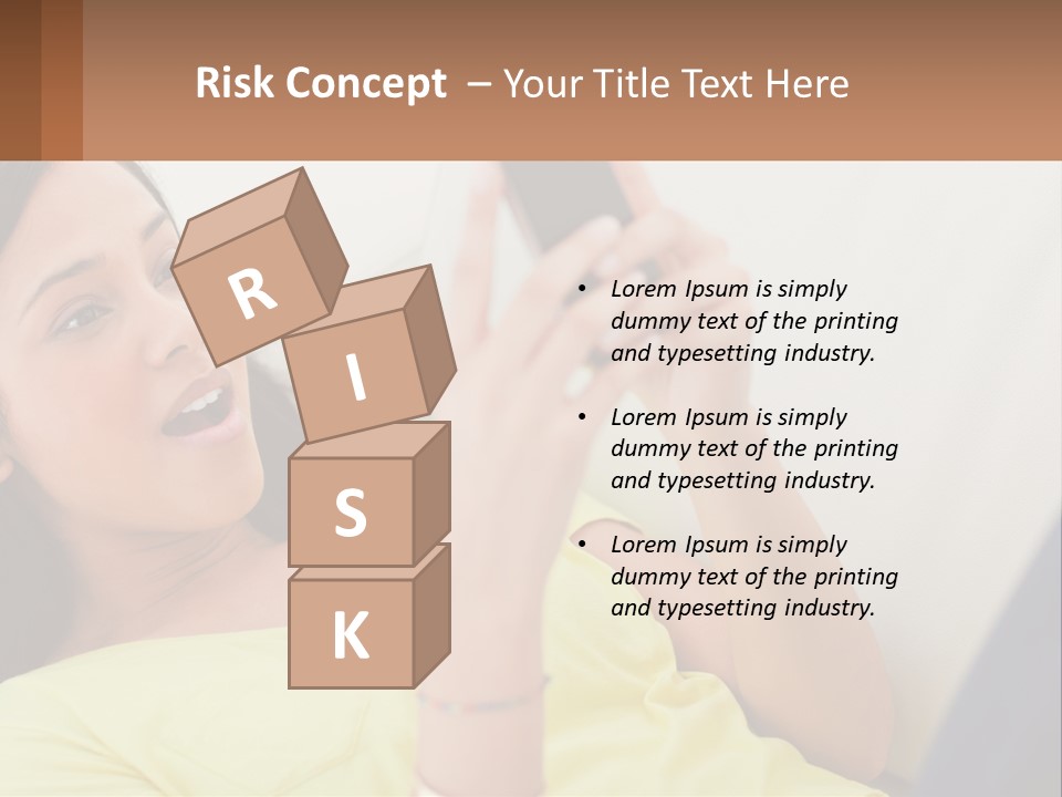 A Woman Sitting On A Couch Holding A Cell Phone PowerPoint Template