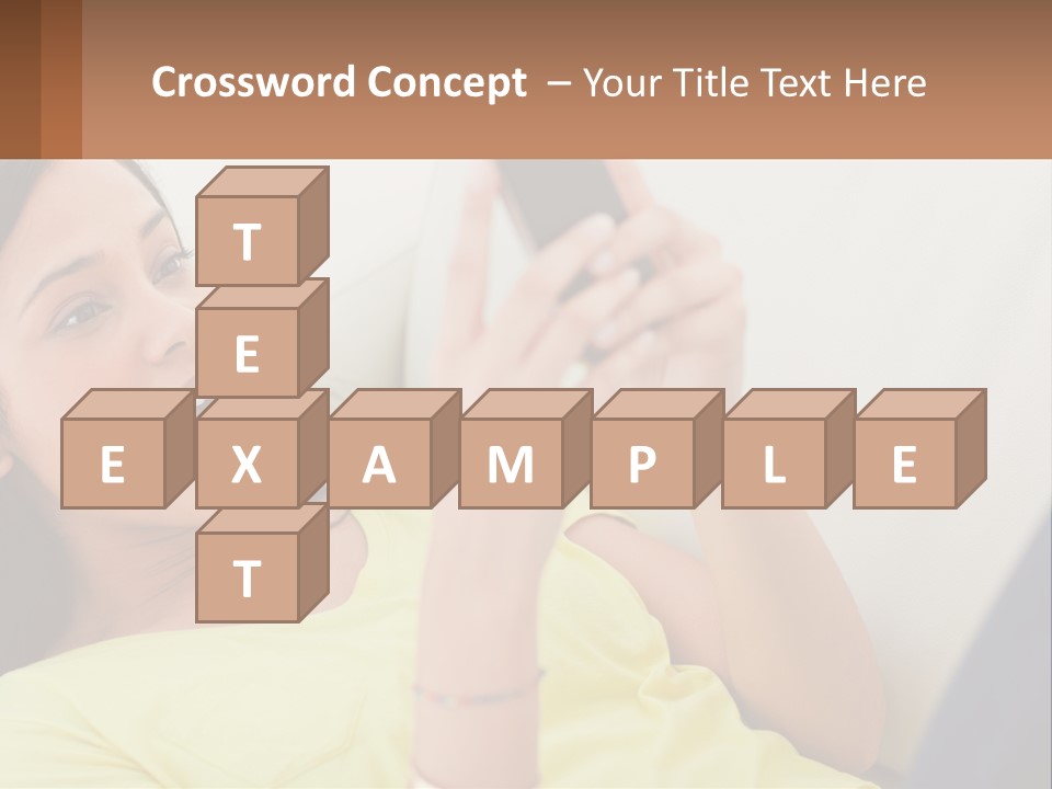 A Woman Sitting On A Couch Holding A Cell Phone PowerPoint Template