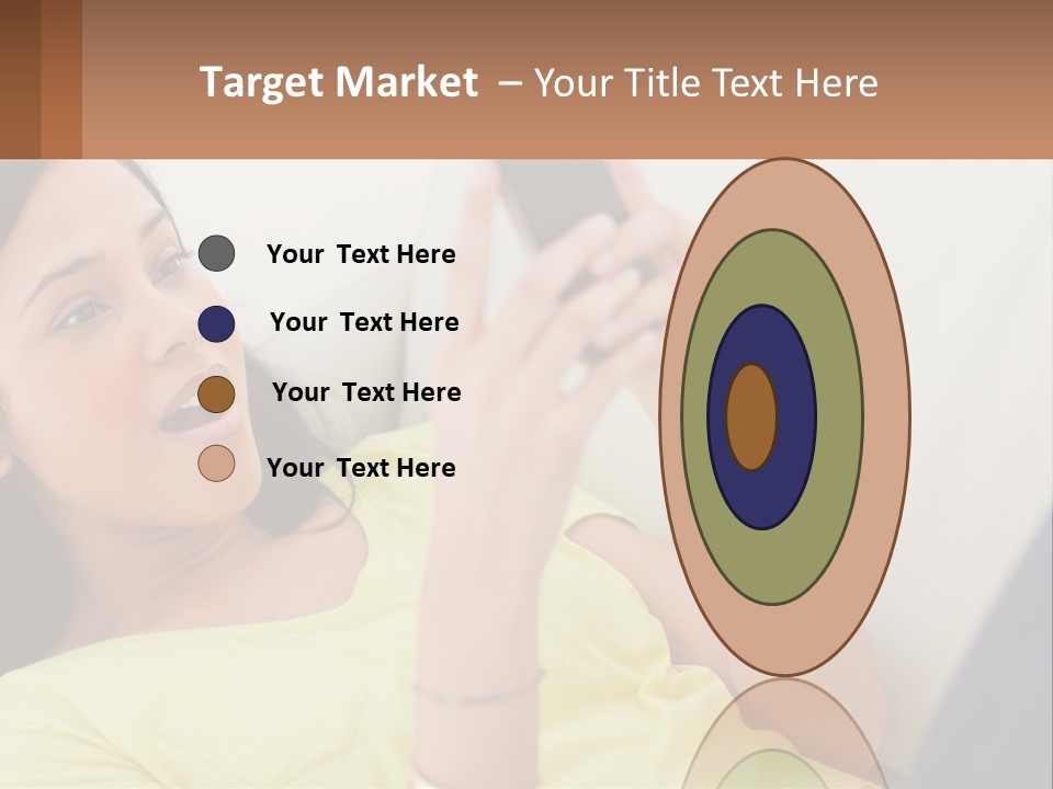 A Woman Sitting On A Couch Holding A Cell Phone PowerPoint Template