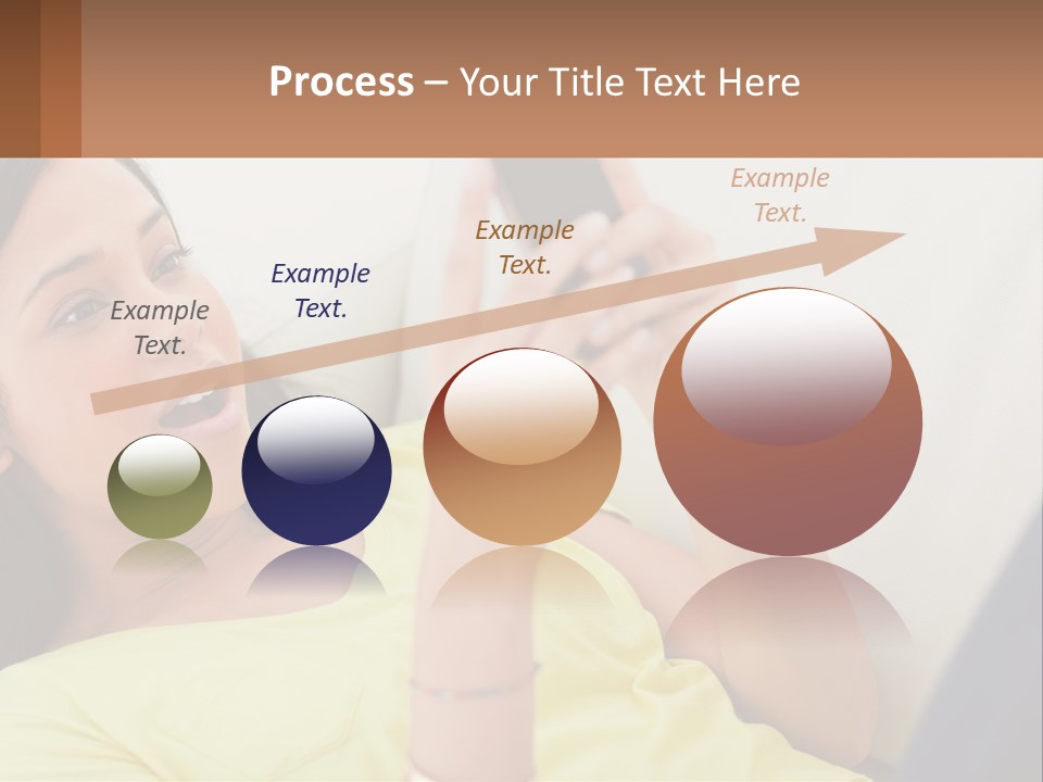 A Woman Sitting On A Couch Holding A Cell Phone PowerPoint Template