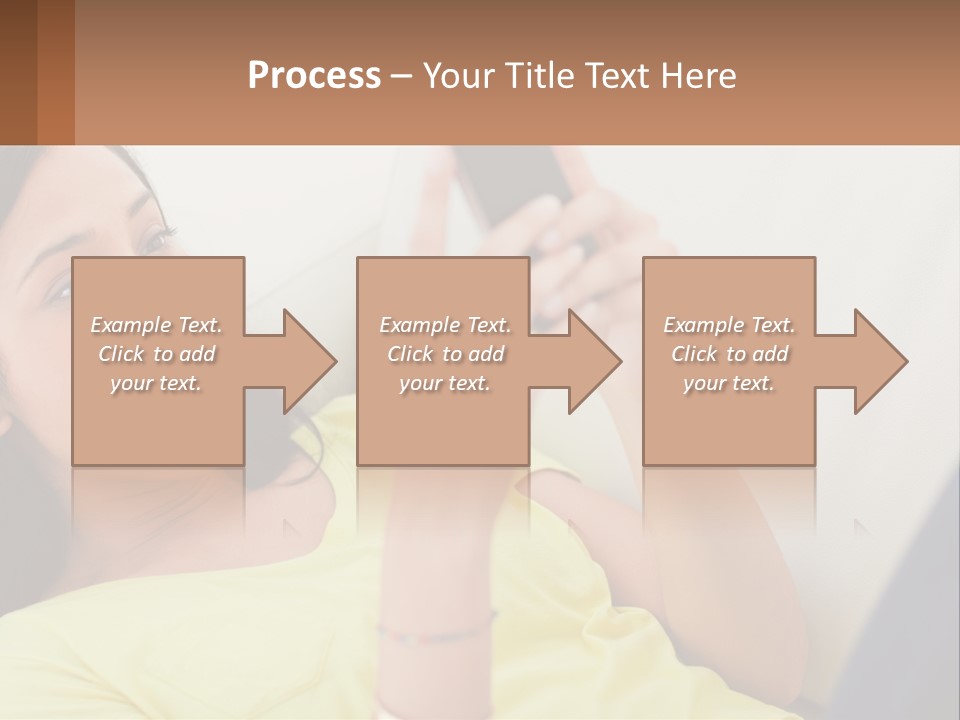 A Woman Sitting On A Couch Holding A Cell Phone PowerPoint Template