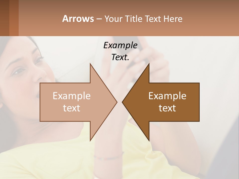 A Woman Sitting On A Couch Holding A Cell Phone PowerPoint Template