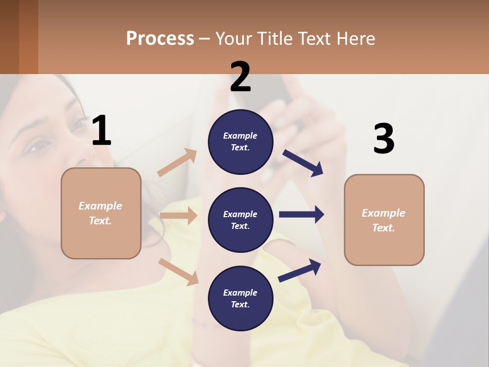 A Woman Sitting On A Couch Holding A Cell Phone PowerPoint Template