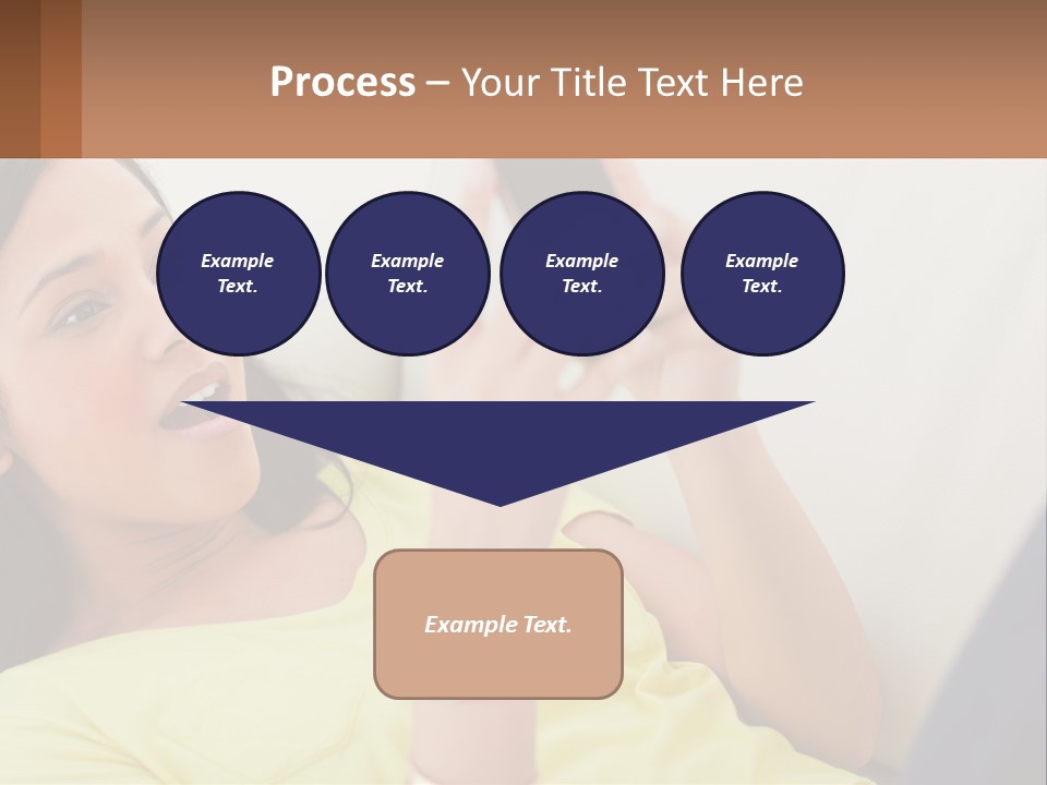 A Woman Sitting On A Couch Holding A Cell Phone PowerPoint Template