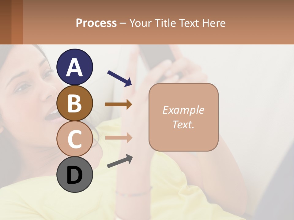 A Woman Sitting On A Couch Holding A Cell Phone PowerPoint Template