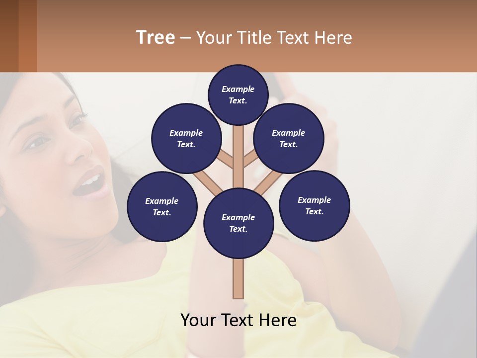 A Woman Sitting On A Couch Holding A Cell Phone PowerPoint Template