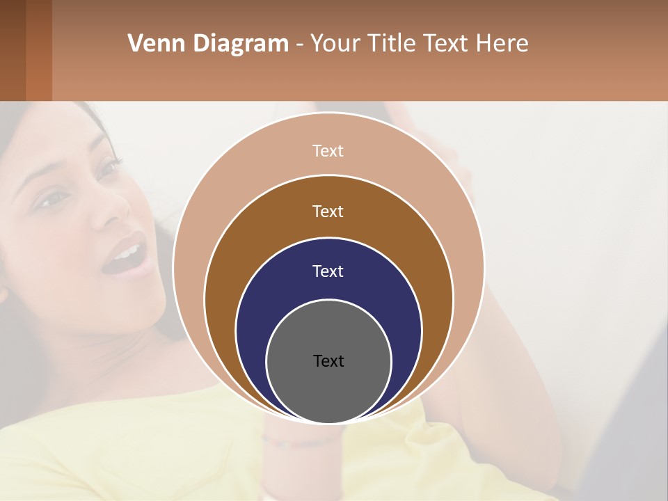 A Woman Sitting On A Couch Holding A Cell Phone PowerPoint Template