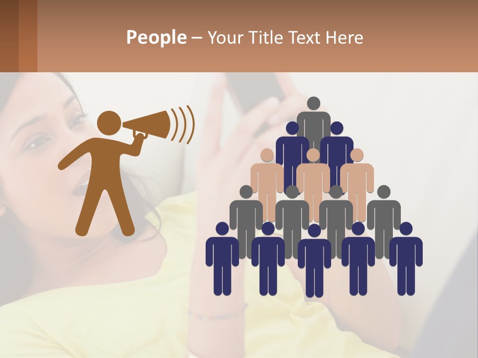 A Woman Sitting On A Couch Holding A Cell Phone PowerPoint Template