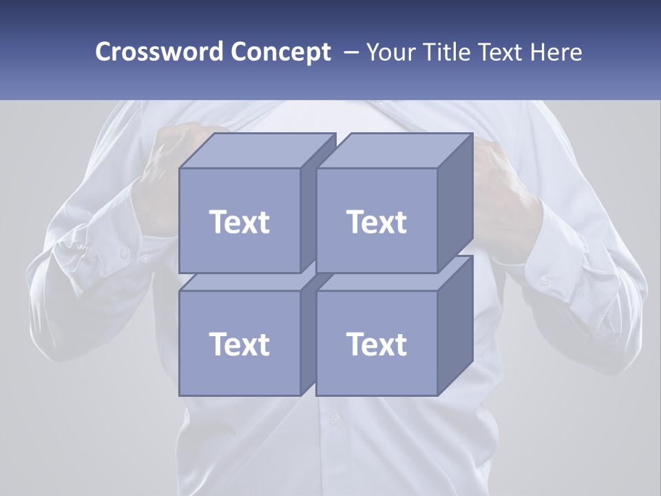 A Man In A Blue Shirt Is Opening His Shirt PowerPoint Template