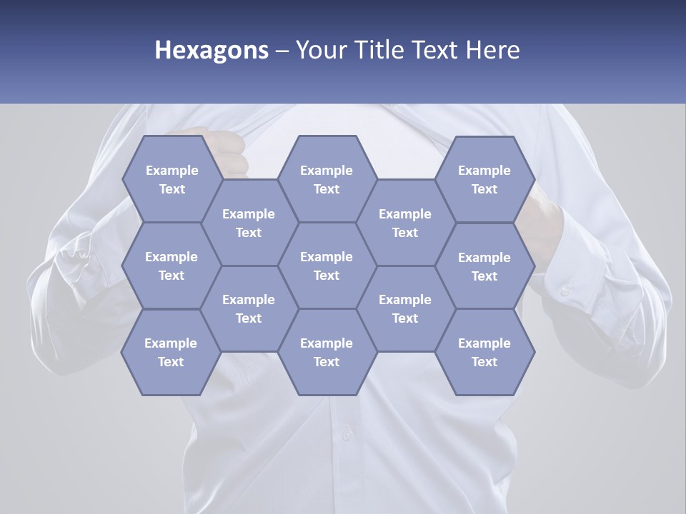 A Man In A Blue Shirt Is Opening His Shirt PowerPoint Template