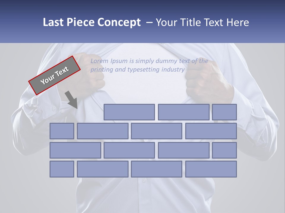 A Man In A Blue Shirt Is Opening His Shirt PowerPoint Template