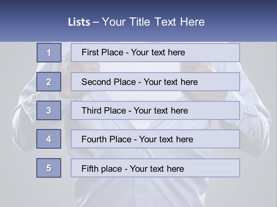 A Man In A Blue Shirt Is Opening His Shirt PowerPoint Template