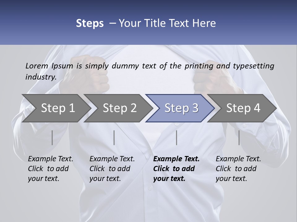 A Man In A Blue Shirt Is Opening His Shirt PowerPoint Template