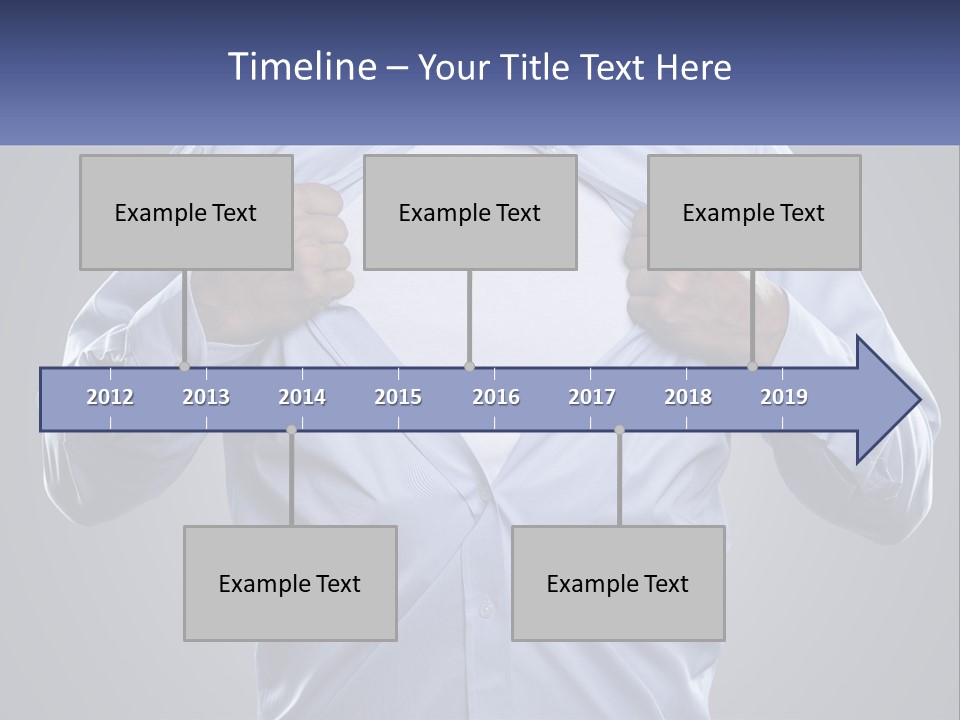 A Man In A Blue Shirt Is Opening His Shirt PowerPoint Template